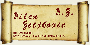 Milen Zeljković vizit kartica